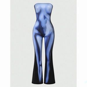 Body Heat Map Print Tube Jumpsuit